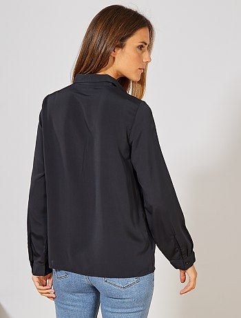 Camisa com peitilho em renda - Kiabi