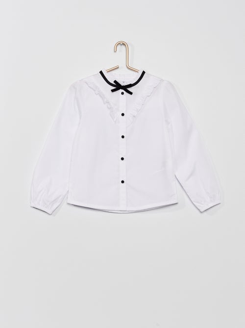 Camisa com pormenores com folhos - Kiabi