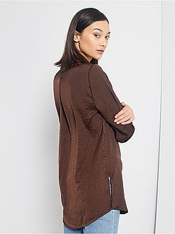 Camisa comprida acetinada - Kiabi