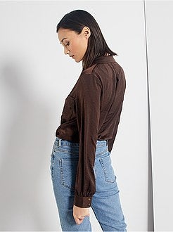 Camisa comprida acetinada - Kiabi