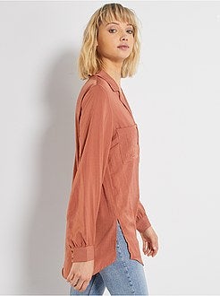 Camisa comprida acetinada - Kiabi