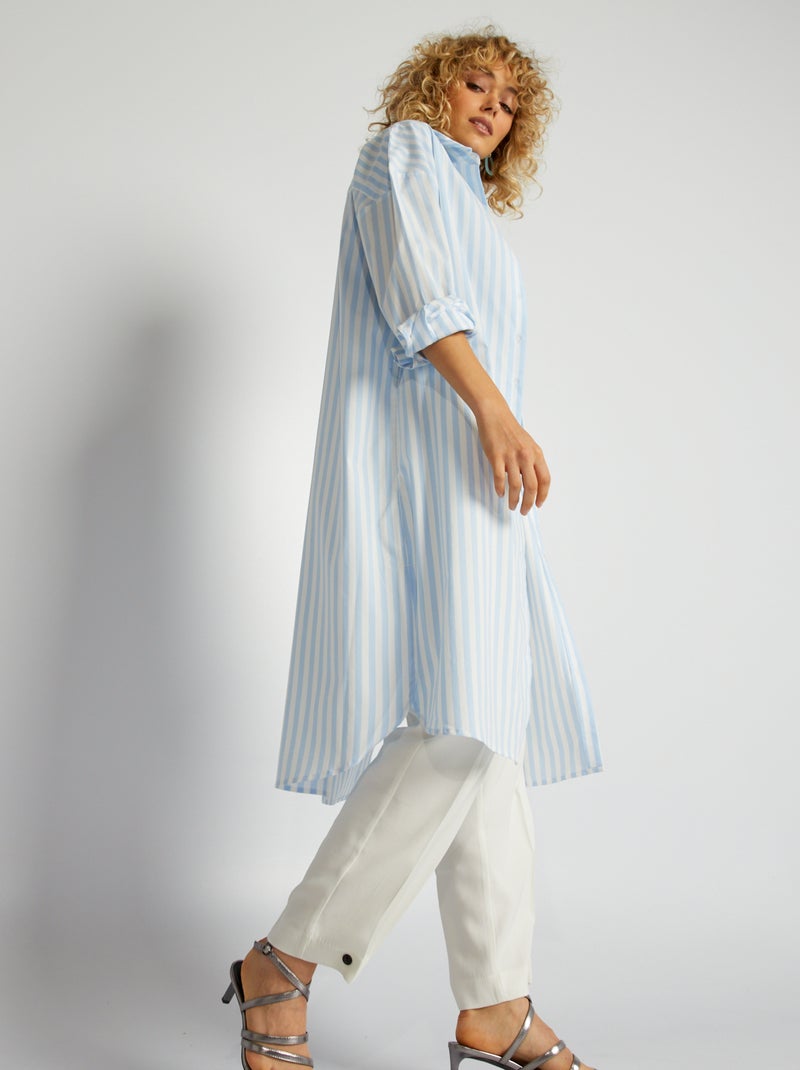 Camisa comprida AZUL - Kiabi