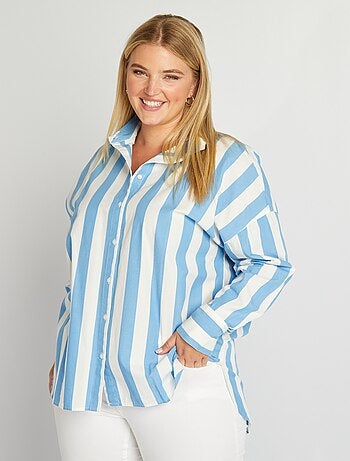 Camisas e blusas de tamanhos grandes para mulher - azul - Kiabi