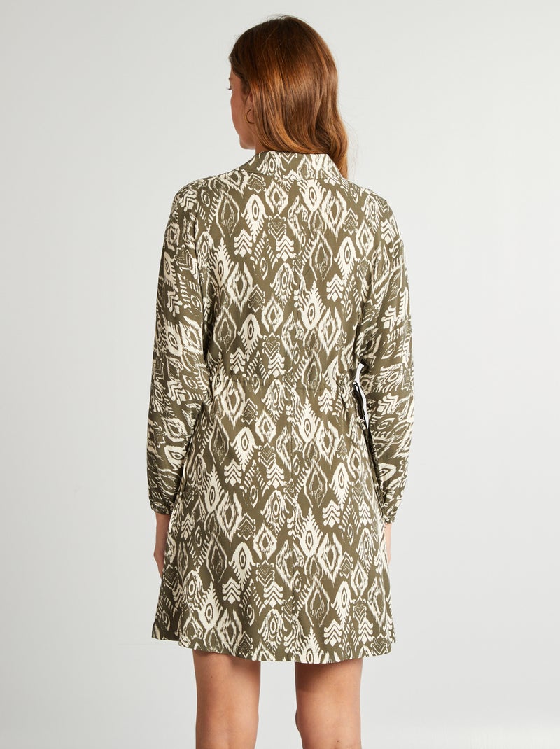 Camisa comprida com motivo de manga comprida CAQUI - Kiabi