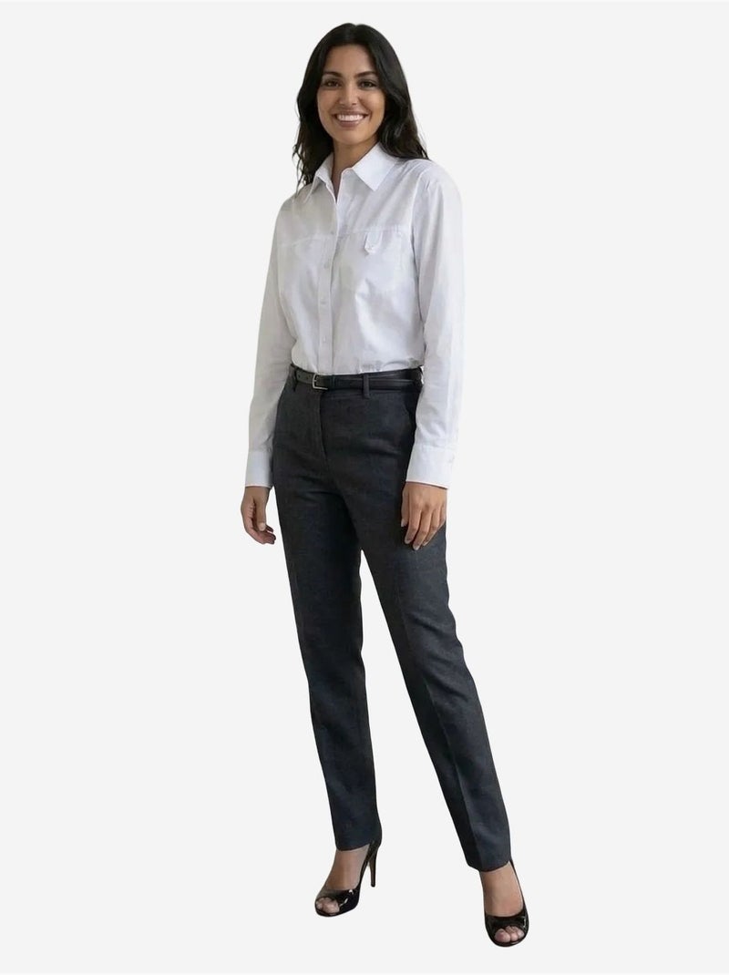 Camisa comprida de algodão texturizado my fashion Branco - Kiabi