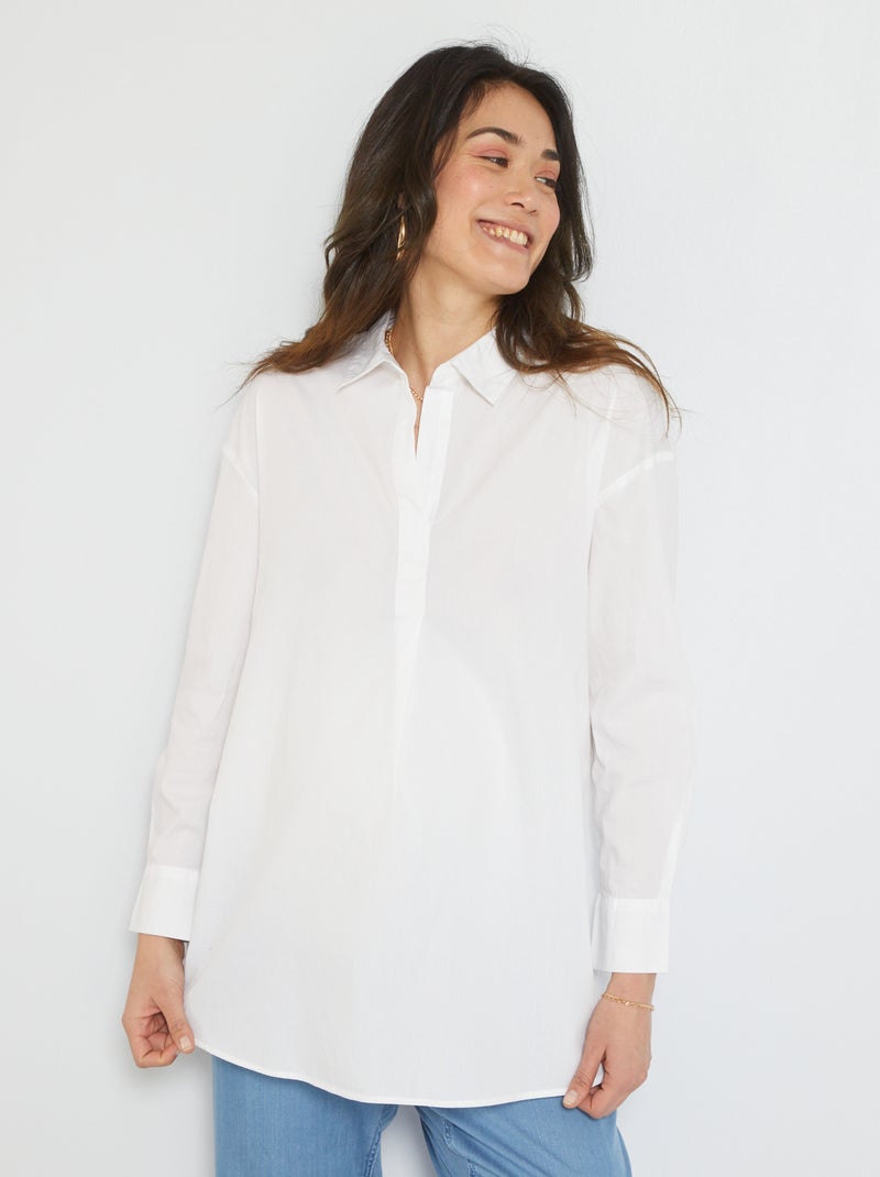 Camisa comprida de grávida Branco - Kiabi