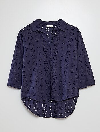 Camisa comprida de manga 3/4 e bordado inglês 'JDY'