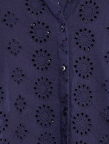 Camisa comprida de manga 3/4 e bordado inglês 'JDY'