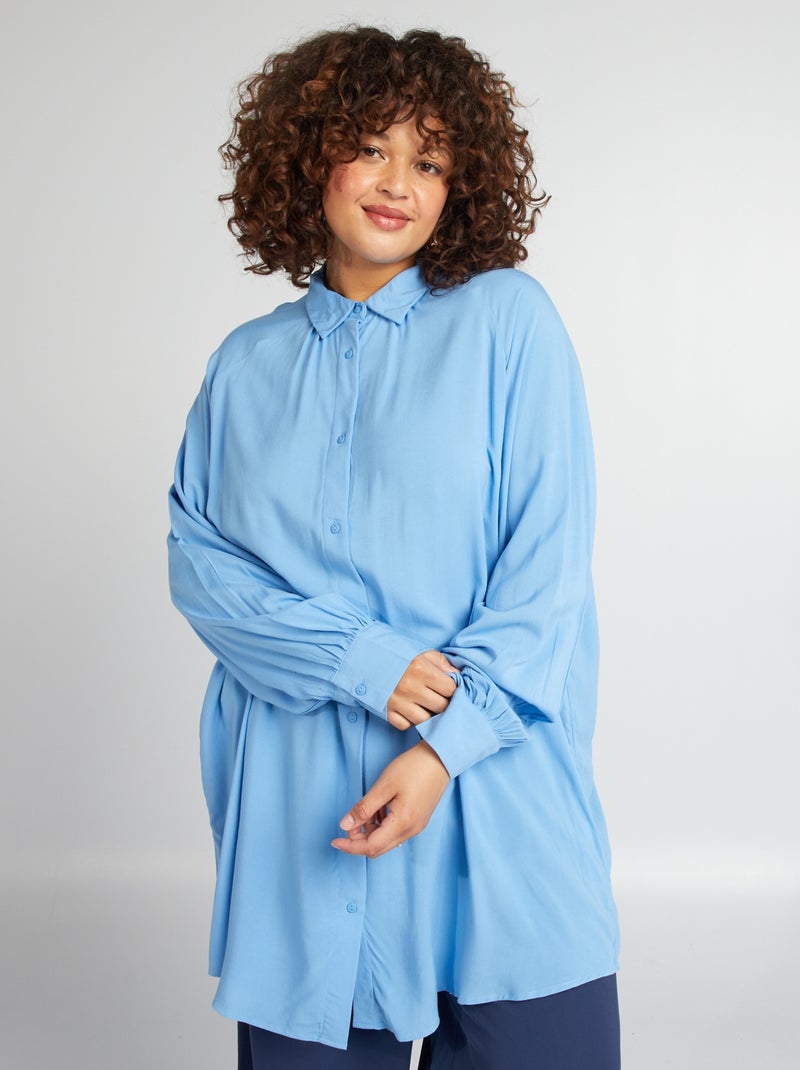 Camisa comprida de manga comprida AZUL - Kiabi