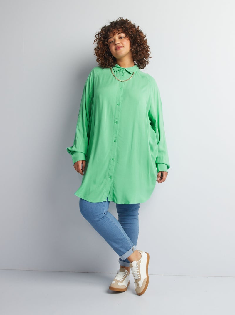 Camisa comprida de manga comprida VERDE - Kiabi