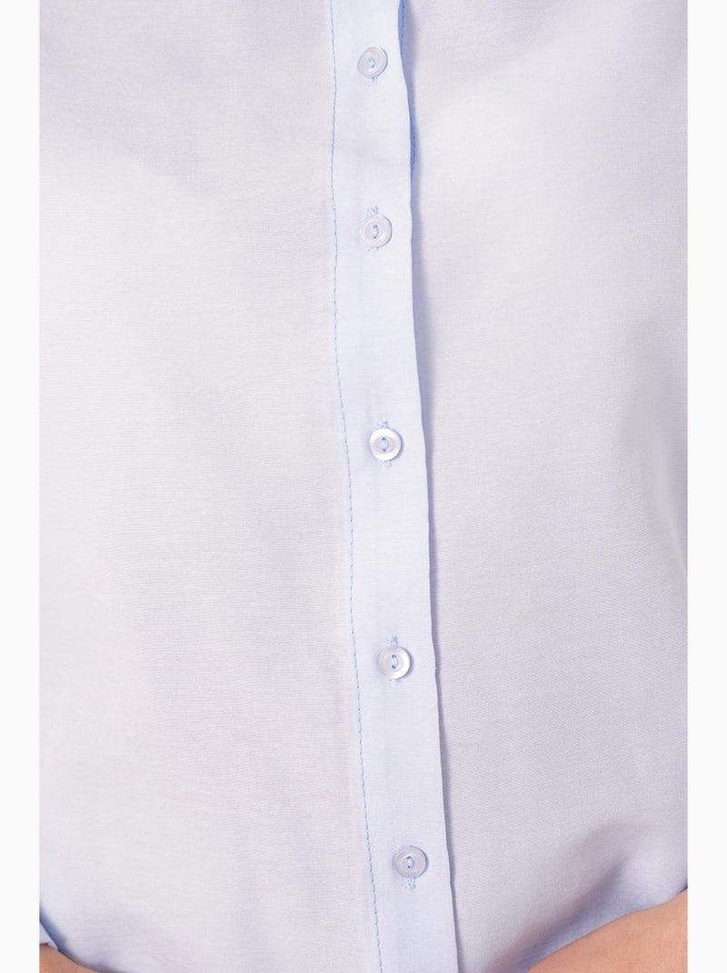Camisa comprida de popelina com fecho de botões bdart Azul-pastel - Kiabi