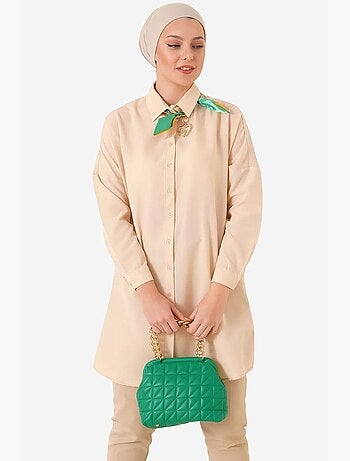 Camisa comprida de popelina com fecho de botões bdart