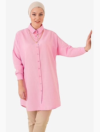 Camisa comprida de popelina com fecho de botões bdart