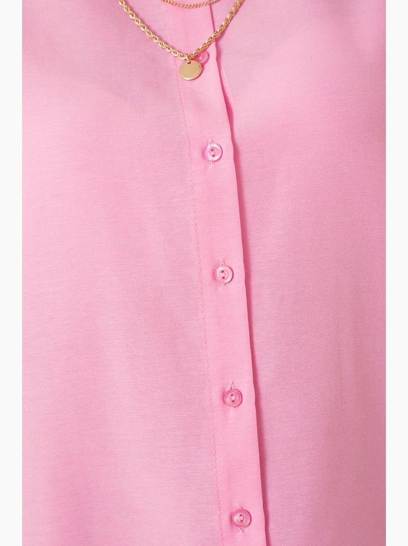 Camisa comprida de popelina com fecho de botões bdart Rosa-claro - Kiabi
