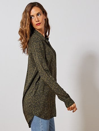 Camisa comprida e fluida - Kiabi