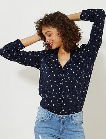 Camisa comprida em viscose - Kiabi