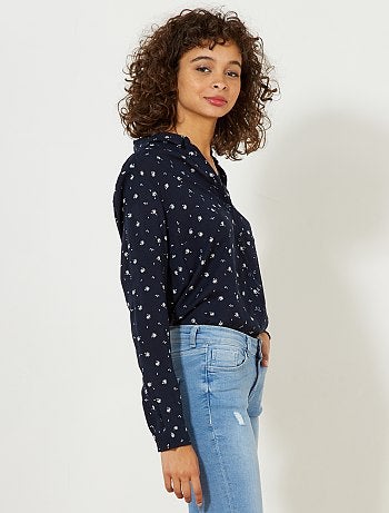 Camisa comprida em viscose - Kiabi