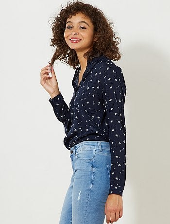 Camisa comprida em viscose - Kiabi