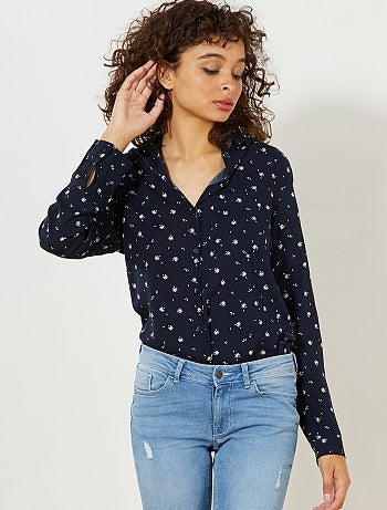 Camisa comprida em viscose - Kiabi