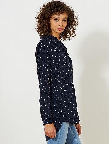 Camisa comprida em viscose - Kiabi