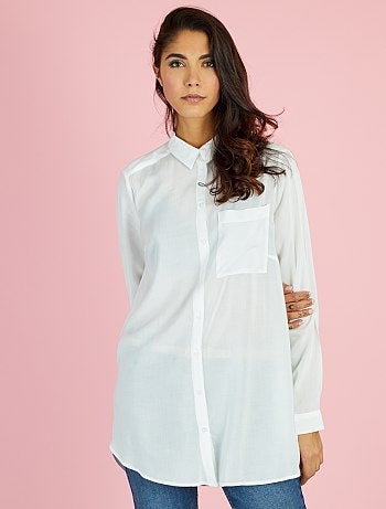 Camisa comprida em viscose - Kiabi