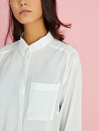 Camisa comprida em viscose - Kiabi