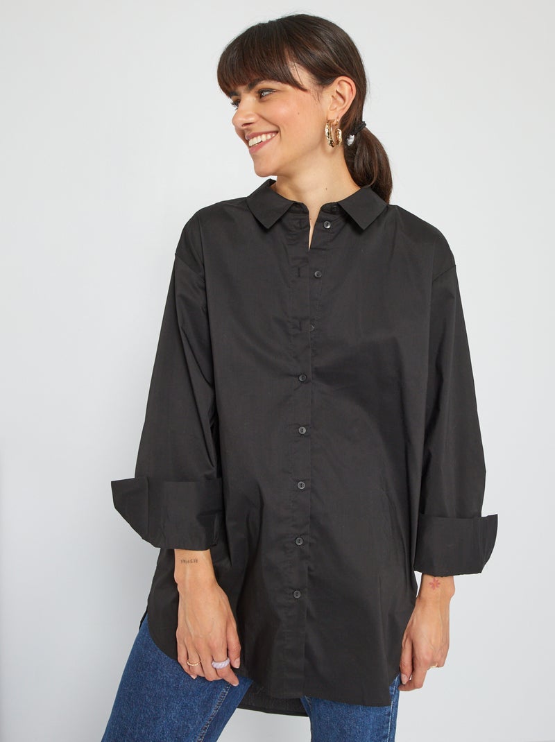 Camisa comprida 'JDY' Preto - Kiabi