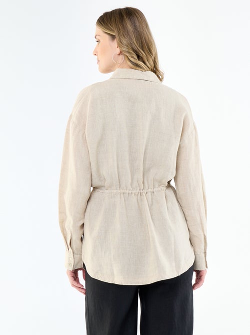 Camisa comprida lisa - Kiabi