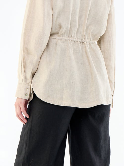 Camisa comprida lisa - Kiabi