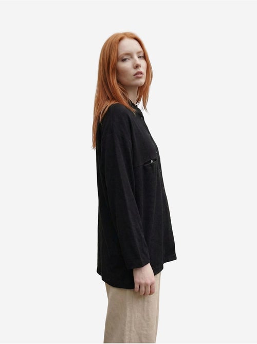 Camisa comprida oversized de mistura de linho com manga comprida my fashion - Kiabi