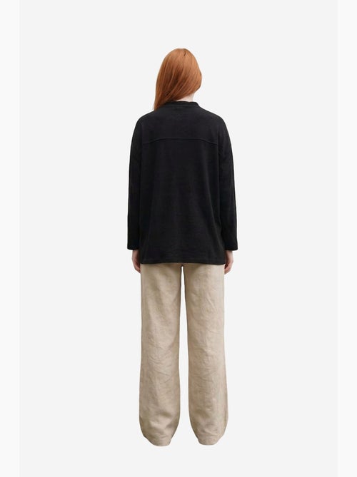 Camisa comprida oversized de mistura de linho com manga comprida my fashion - Kiabi