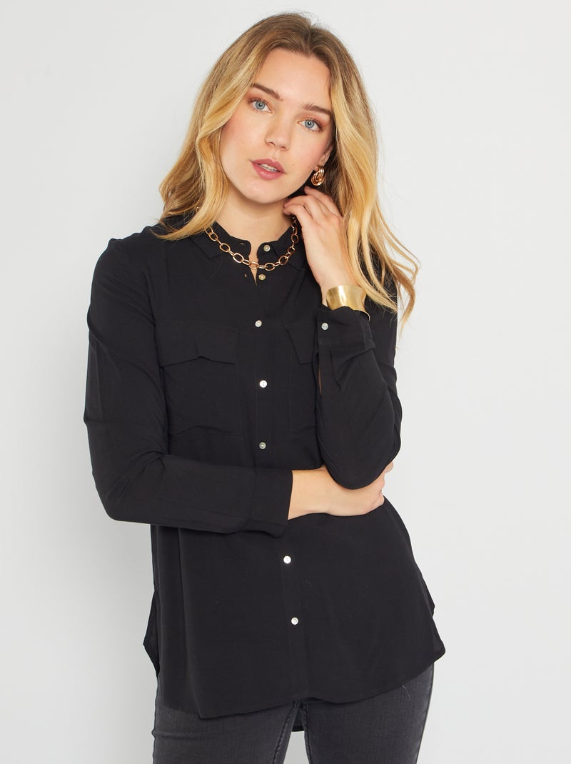 Camisa comprida Preto - Kiabi