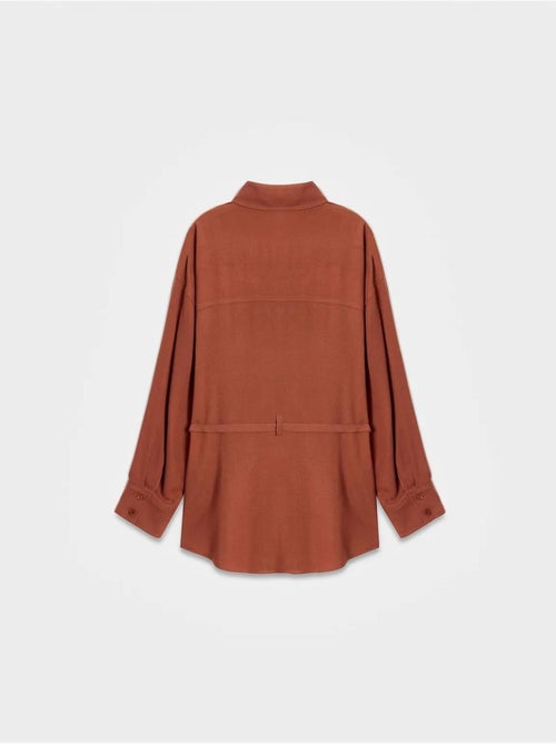 Camisa comprida tecida com cinto dilvin - Kiabi Camisa comprida tecida com cinto dilvin - Kiabi