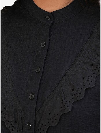 Camisa comprida tecida com gola mandarim bdart