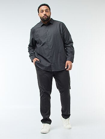 Camisa corte reto dobby