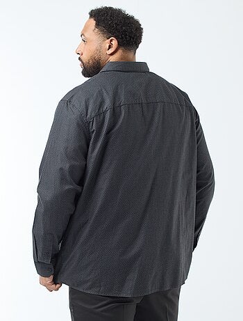 Camisa corte reto dobby