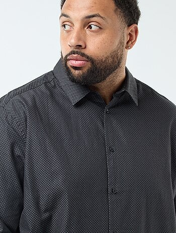 Camisa corte reto dobby