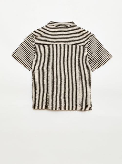 Camisa creponada de manga curta - Kiabi