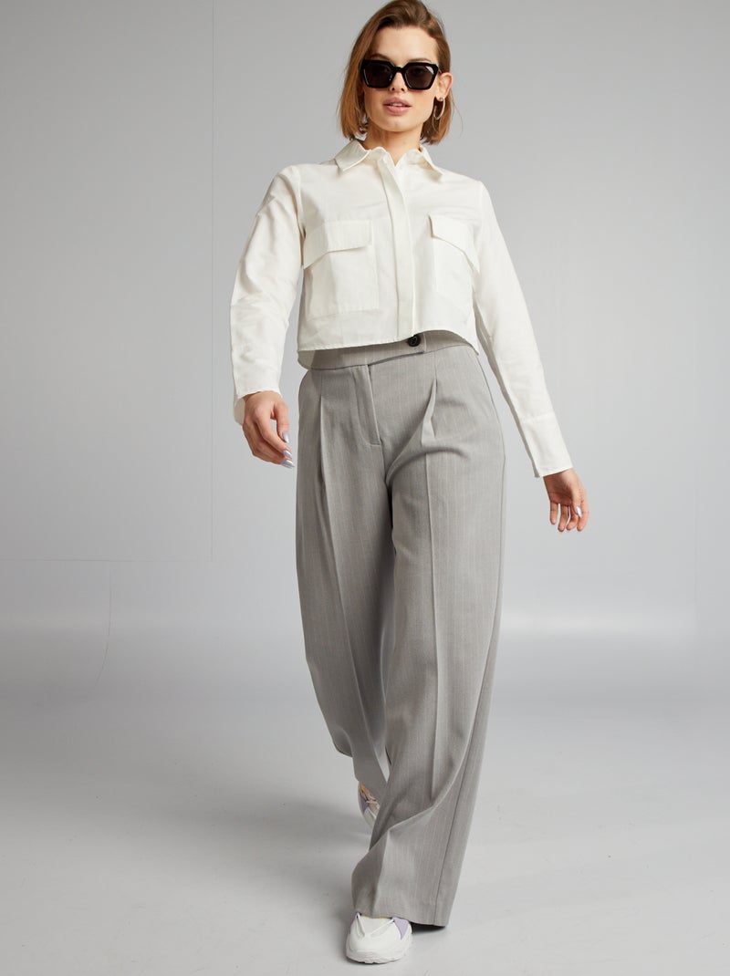 Camisa crop Branco - Kiabi