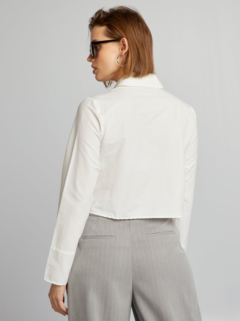Camisa crop Branco - Kiabi
