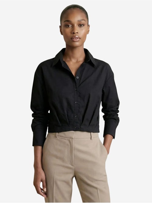 Camisa crop casual com botões my fashion - Kiabi Camisa crop casual com botões my fashion - Kiabi