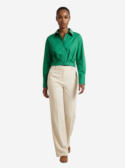 Camisa crop casual com botões my fashion - Kiabi Camisa crop casual com botões my fashion - Kiabi