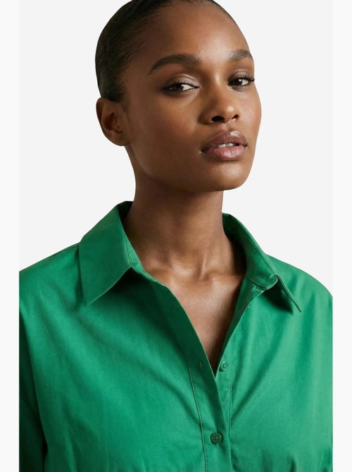 Camisa crop casual com botões my fashion - Kiabi Camisa crop casual com botões my fashion - Kiabi