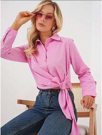 Camisa crop com detalhe de laço bdart