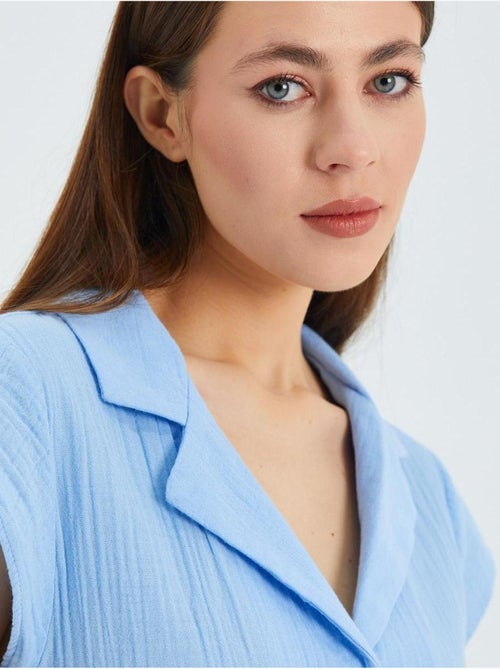 Camisa crop com detalhe de laço mixray - Kiabi