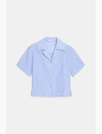 Camisa crop feminina em popelina de algodão dilvin