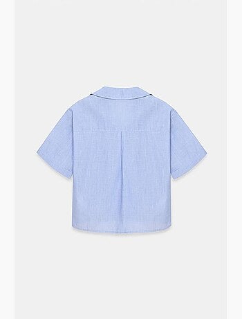 Camisa crop feminina em popelina de algodão dilvin