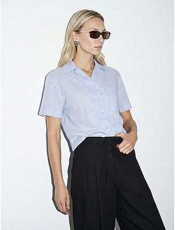 Camisa crop feminina em popelina de algodão dilvin