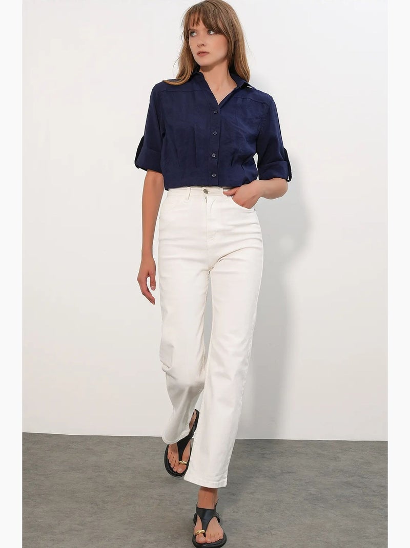 Camisa crop oversized bdart Azul-marinho - Kiabi