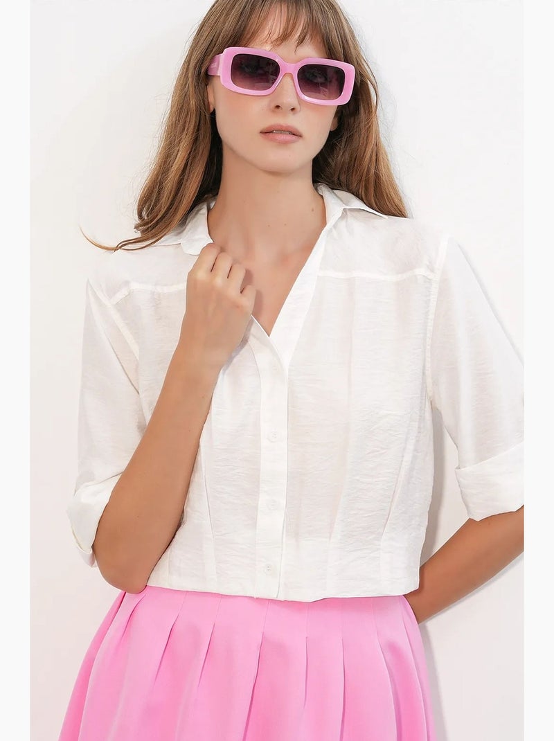Camisa crop oversized bdart Branco - Kiabi
